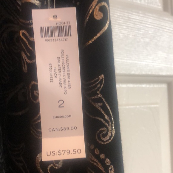 Chicos Womans Pullover Sweater Size 2. Never worn with tags. - Picture 2 of 6